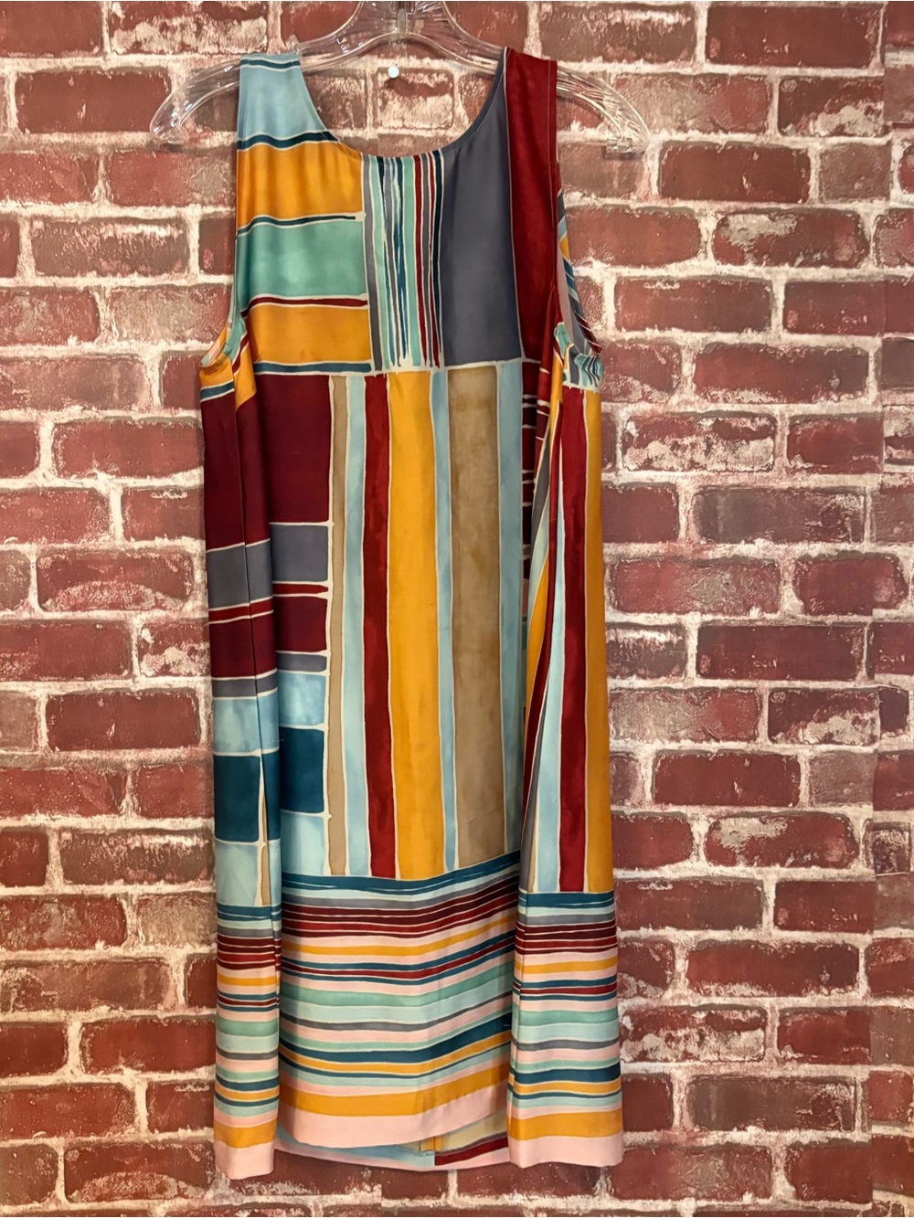 LOFT Colorblock Striped Sleeveless Dress — Multicolor